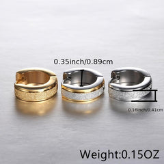 316L Stainless Steel Women Matte Hoop Earrings