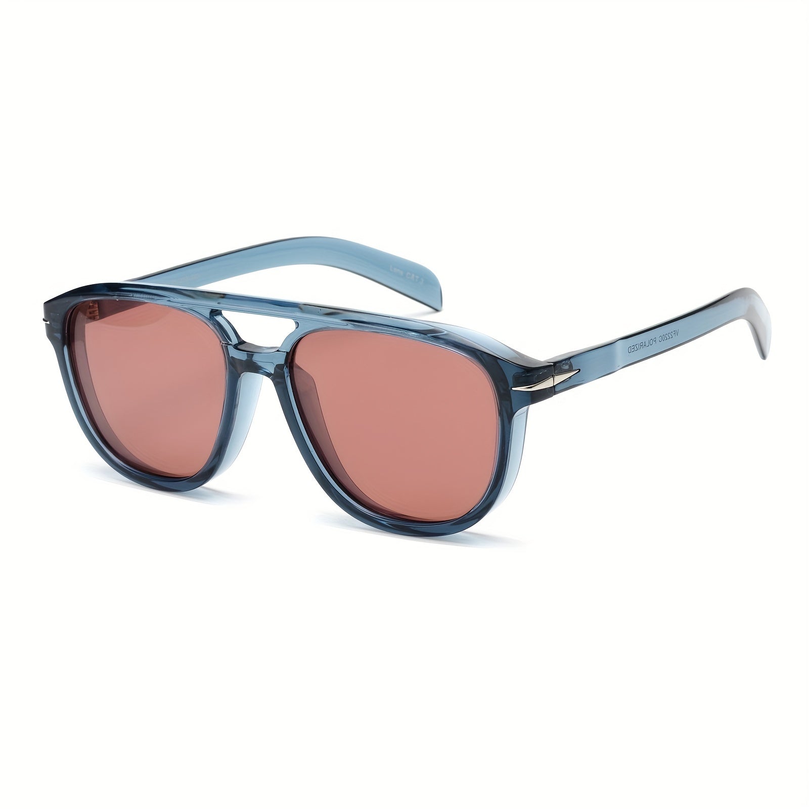 OUWEN Polarized Aviator Sunglasses Crystal Frame Dark Red Lenses