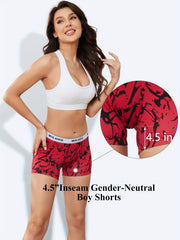 3pcs Random Print Boyshort Panties Soft & Comfortable Women's Lingerie