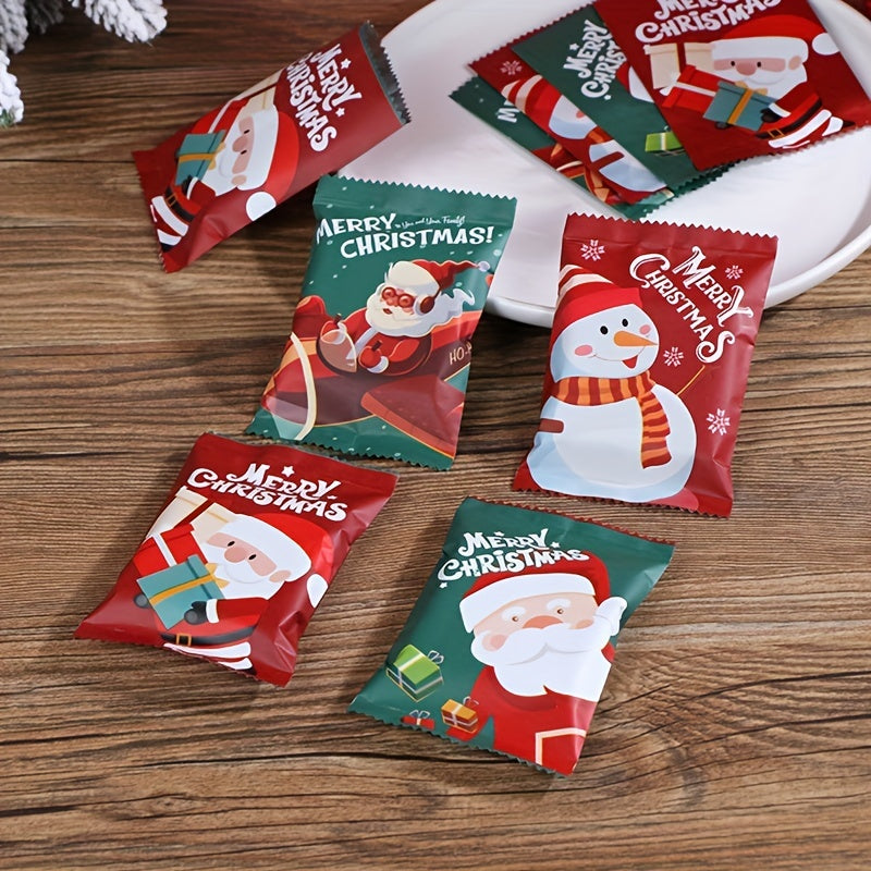 100pcs Christmas Biscuit Packaging Bag Aluminum Foil For Candy Biscuit Chocolate