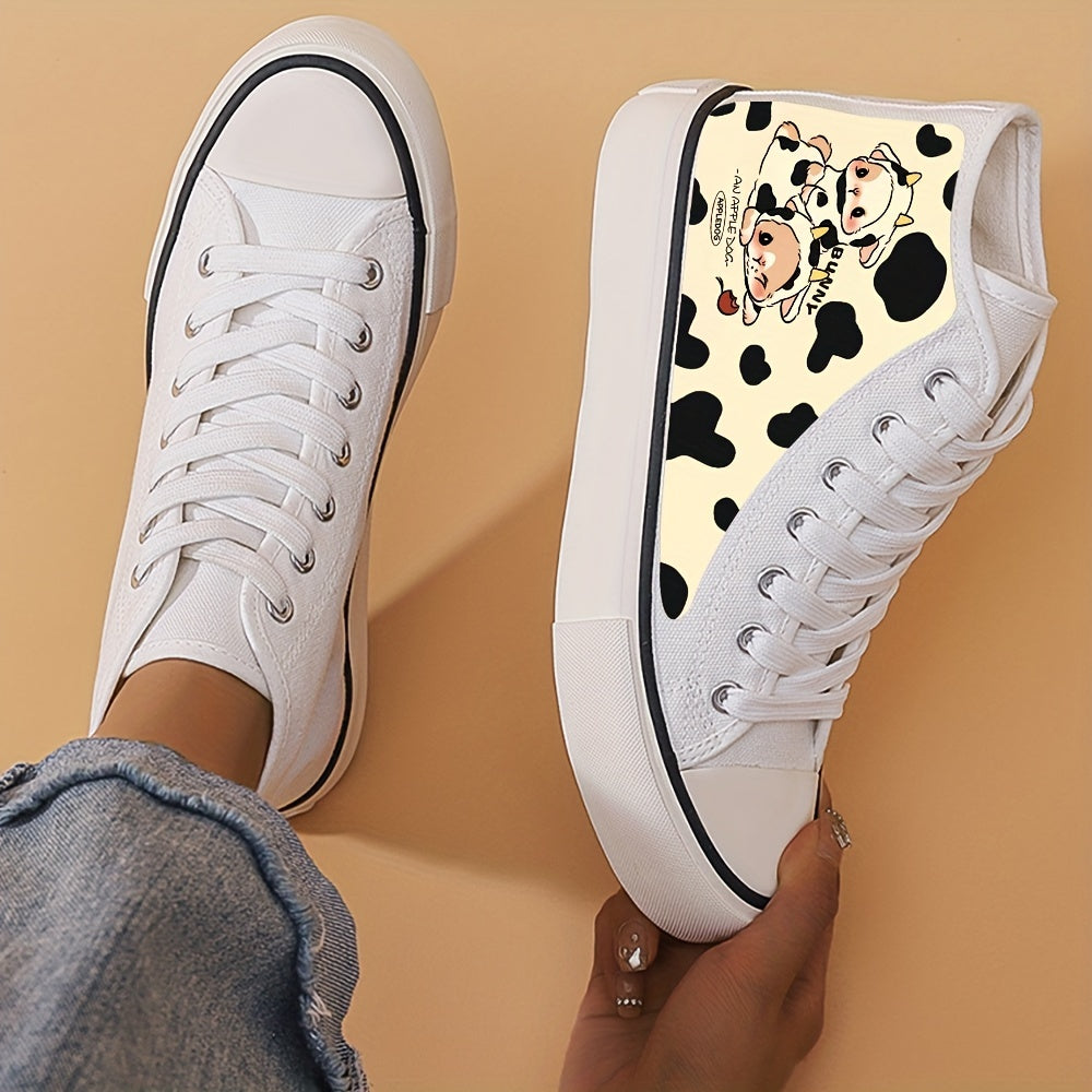 Girl's Bunny Pattern High Top Skate Shoes Non Slip Sneakers
