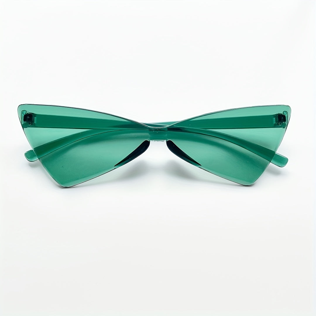 Y2K Triangle Cat Eye Sunglasses Rimless for Beach Party Club