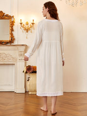 Lace Nightdress Sweet Crew Neck Princess Dress Women's Sleepwear