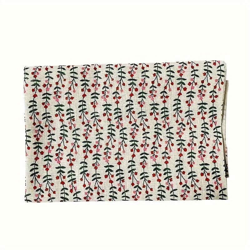 6pcs Plant Series Burlap Fabric for DIY Sewing Craft