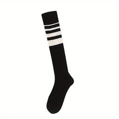 Colorblock Striped Calf Socks Comfy Knee High Socks Women's Stockings