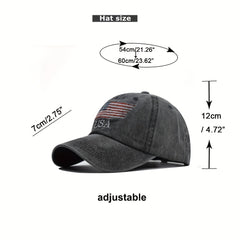 Vintage Washed Adult Baseball Cap Flag Embroidery Sun Visor Couple Hats
