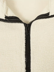 Zipper Front Sweatshirt with Contrast Trim