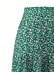 Boho Skirt Women's Plus Ditsy Floral Print Maxi Skirt