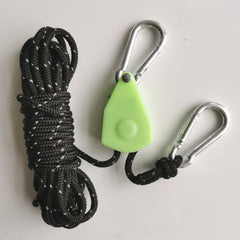 Camping Pulley Adjuster Luminous Rope Buckle Canopy Windproof Rope