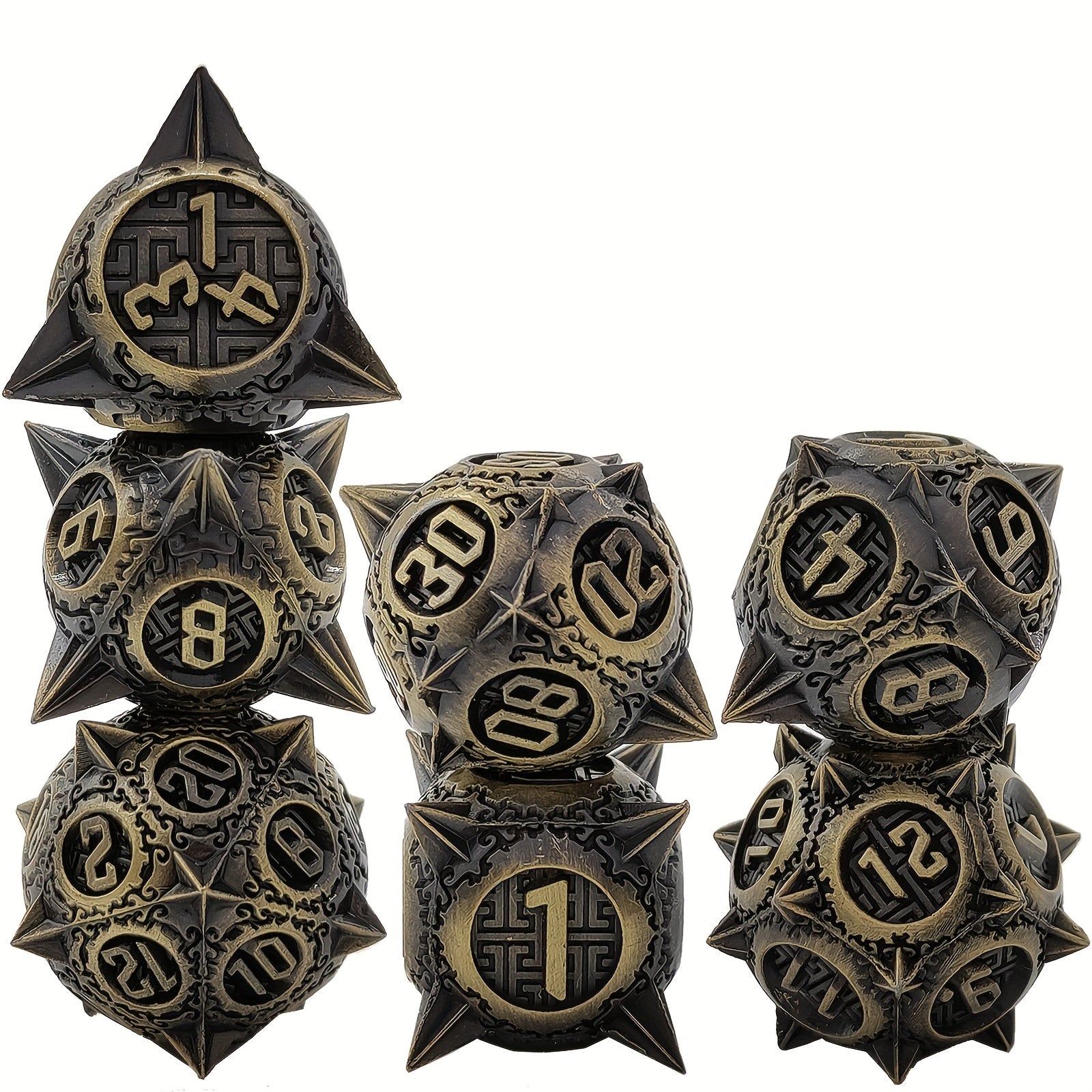Metal Dice Set 7 Die Metal Polyhedral Dice Set With Gift Metal Box