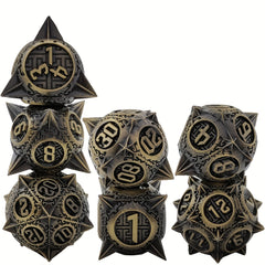 Metal Dice Set 7 Die Metal Polyhedral Dice Set With Gift Metal Box