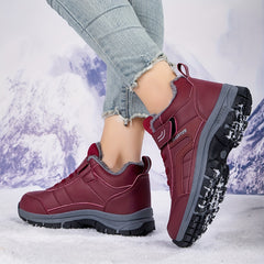 Warm Snow Boots Faux Fur Lined Waterproof Slip On Hiking Boots