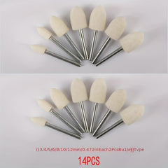 14pcs Polishing Buffing Wheels Set Wool Felt Mounted Mandrel Grinding Bits
