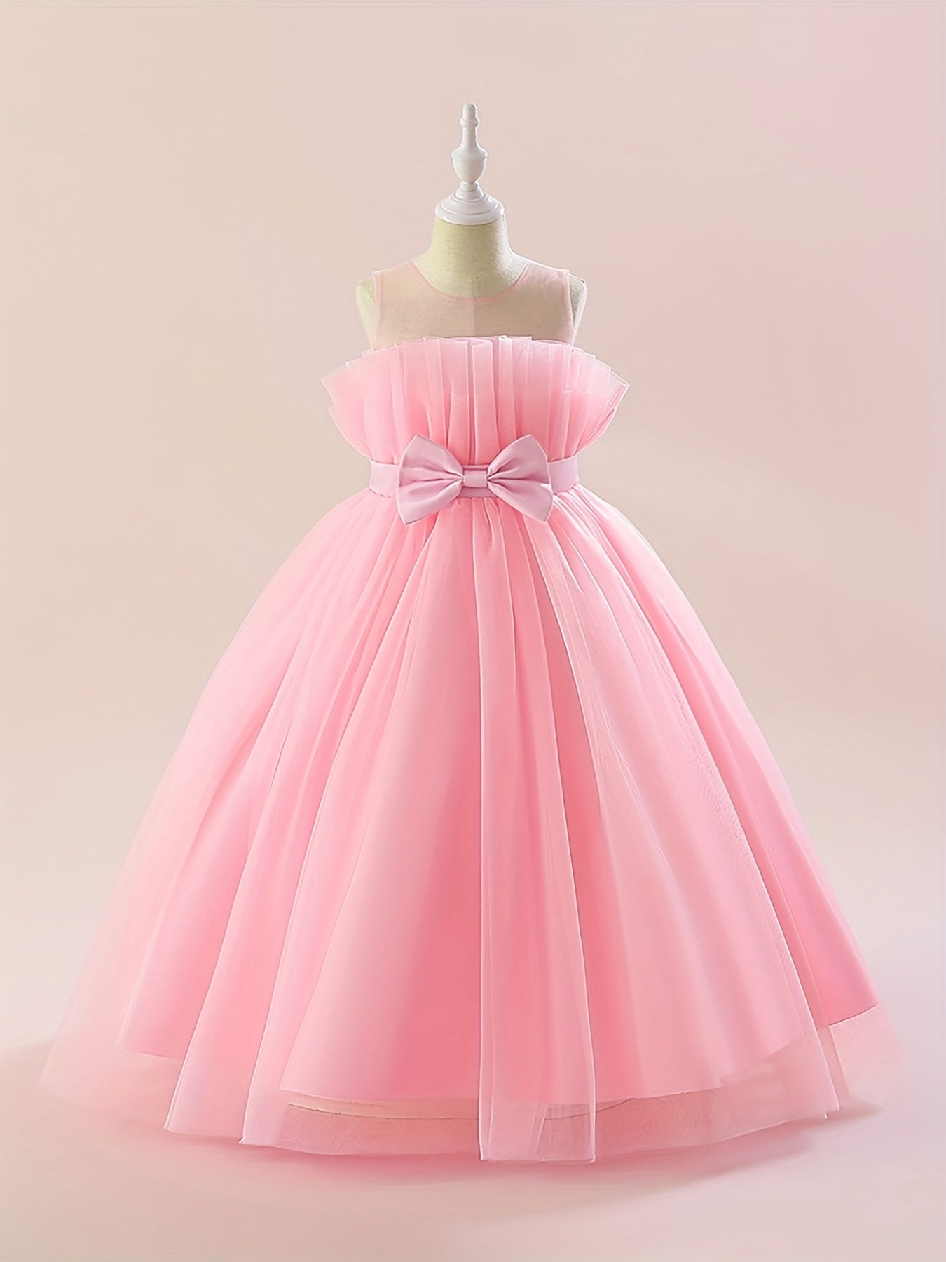 Girls Solid Dress Summer Children's Clothing Party Princess Long Tulle Kids Lace