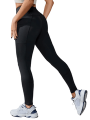 3 Pack Plus Size High Rise Sports Leggings Set with Phone Pockets