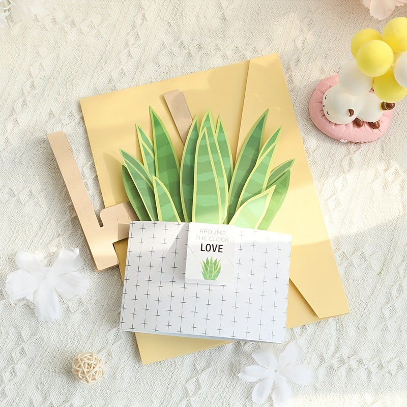3D Pop Up Card Snake Plant Birthday Thank You Valentine's All Occasion