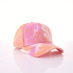 Tie Dye Ponytail Baseball Cap Colorful Print Sunshade Sports Hat