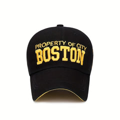 Meromibe Boston Letter Embroidered Baseball Cap Sun Hat for Outdoor Sports