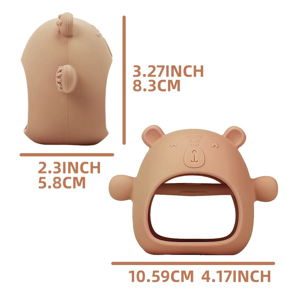 Wearable Baby Chewable Teether Toy Little Bear Mitten Teething Toy
