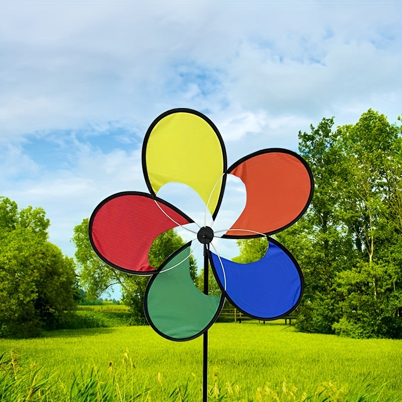 Colorful Rainbow Outdoor Windmill Spinner for Garden Yard