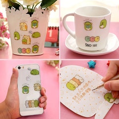 50pcs Plush Rabbit Stickers Cute Cartoon Water Cup Notebook DIY Decorative Stick