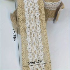 Burlap Decorative Ribbon Jute Woven Webbing Lace Linen Roll