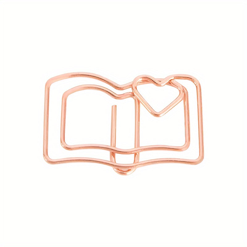 Rose Paper Clips Metal Bookmark Envelope Shape Planner Clip Office Supplies