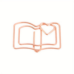 Rose Paper Clips Metal Bookmark Envelope Shape Planner Clip Office Supplies