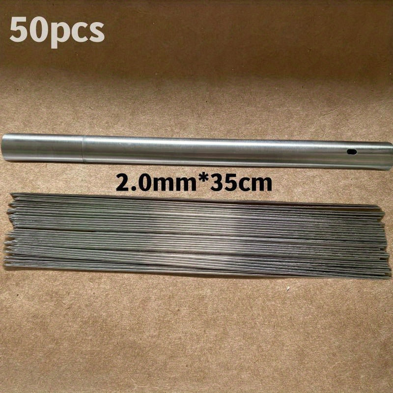 50pcs Stainless Steel BBQ Skewers High Temp Resistant Easy to Clean