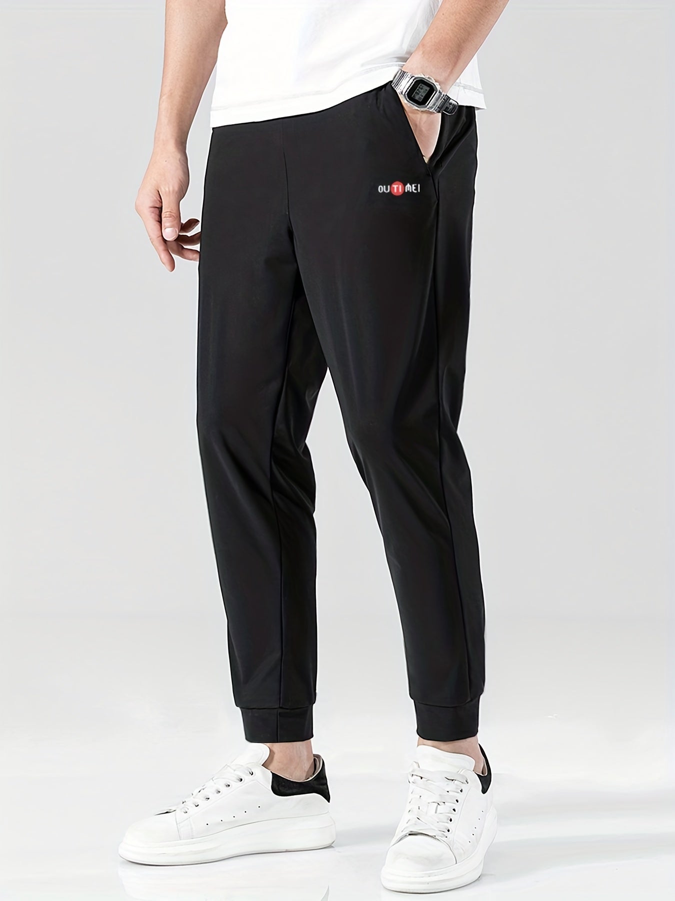 Breathable Lightweight Letter Print Joggers Men's Casual Loose Fit