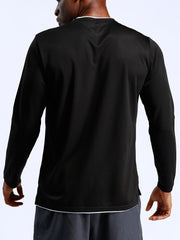 Men's Quick Drying Running T-shirt for Fall Winter Fitness