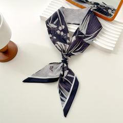 French Style Skinny Scarf Vintage Silky Long Ribbon Neckerchief