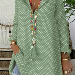 Polka Dot Long Sleeve Blouse
