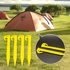 10pcs Plastic Tent Pegs Nails Outdoor Camping Stakes Windproof Beach Mat