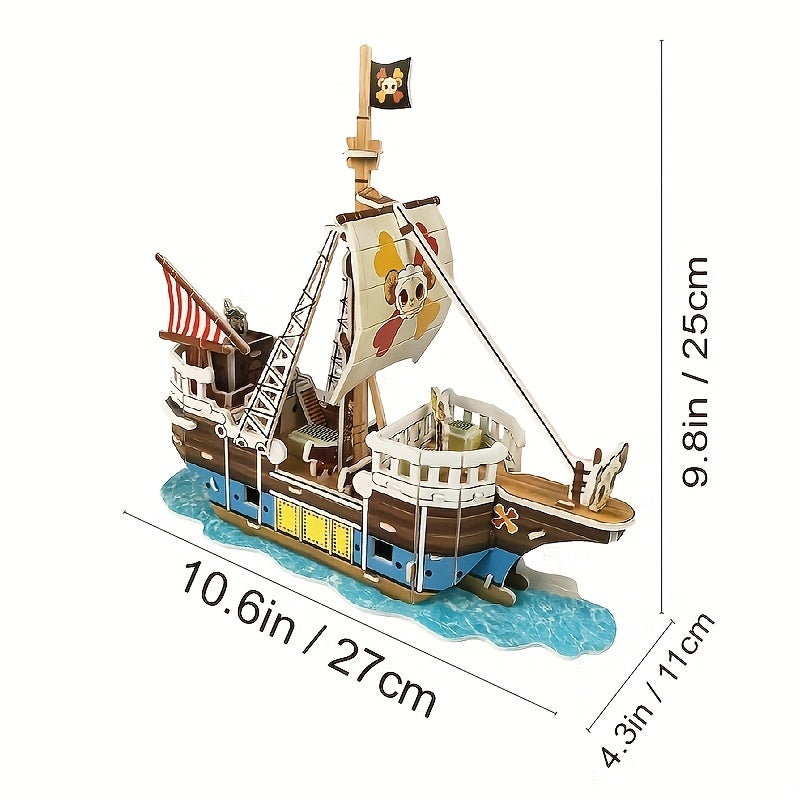 Pirate 3D Model Puzzle DIY Toy for Kids, Fun Toys Expand Thinking