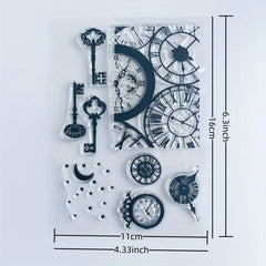 Vintage Clock Transparent Stamp for Card Making Scrapbooking Crafts