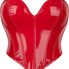 Red Strapless Corset Deep V Lace Up Body Shaper Women's Lingerie
