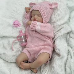 17in Soft Vinyl Baby Reborn Doll Light Beige, Blood Vessels Cloth Body Girl