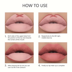 VERONNI Nude Matte Lip Liner Pencil Waterproof Sweatproof Correcting Lip Pen