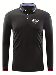 Men's Casual Custom Fit Long Sleeve Polo Shirt