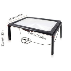 Desktop Magnifying Glass With Light A4 Large Lens Rectangular Clear