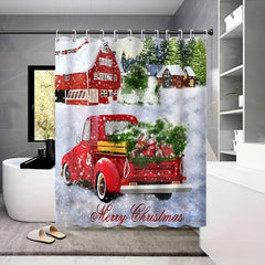 1p Waterproof Christmas Style Shower Curtain - Bathroom Decor and Privacy