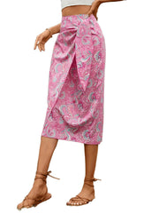 Paisley Print Tie Waist Skirt for Women