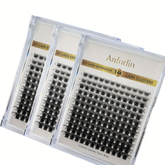 144pcs Mixed Length Self Grafting Cluster Lashes Slender Stem 12 Rows