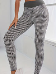 Solid Honeycomb High Waist Leggings Sexy Skinny Leggings