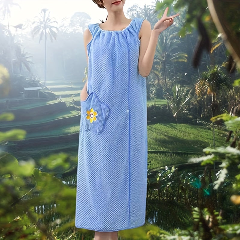 Women's Wearable Bath Towel Bath Skirt Absorbent Quick Drying Bathrobe