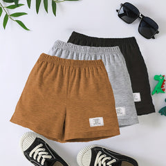 3pc Boys Comfortable Breathable Letter Print Shorts for Summer Outdoors