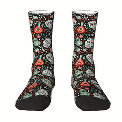 Mexican Skulls Crew Socks Hip Hop Crazy Outdoor Sports Funny Socks