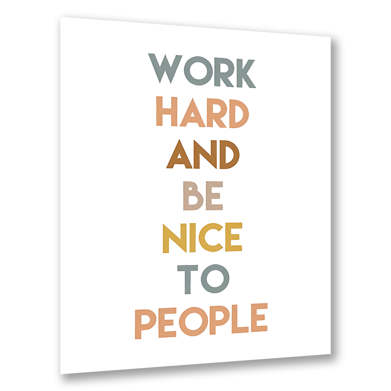 Be Kind Work Hard Wall Decor 8x10in