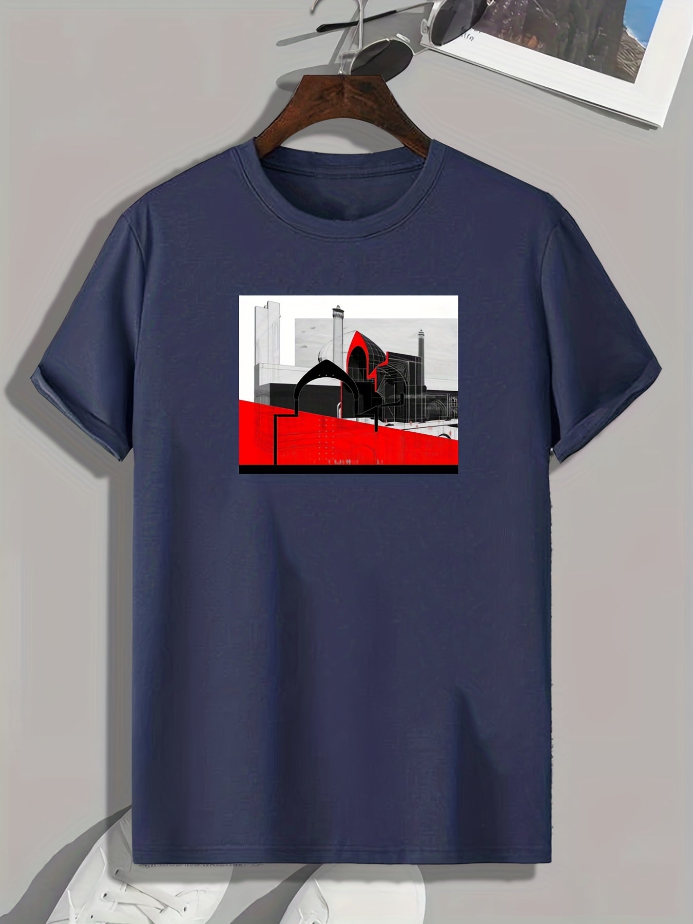 Modern Art Print Men's Comfy T shirt Active Stretch Breathable Tee